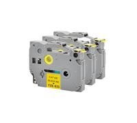 3 x Veson Compatible con TZe-631 tze631 tz-631 Cintas Brother P-Touch 12mm x 8m Cinta de impresión laminada para PT-1000 1010 1080 PT-H105 PT-E110 PT-P300BT PT-H100LB PT-H100R - Negro sobre Amarillo
