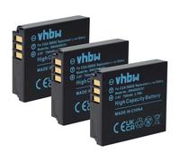 3 x vhbw Set de baterías 750mAh para cámara Panasonic Lumix DMC-FX01, DMC-FX07, DMC-FX3, DMC-FX8, DMC-FX9, DMC-FX10, DMC-FX12, DMC-FX50, DMC-FX100