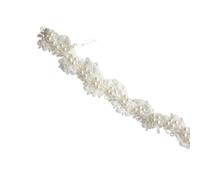 3 Yard White Pearl Beaded Lace Trim Ribbon Fabric Clothes Decoration Wedding Dress Collar Sleeve Applique DIY Crafts(Color 4)