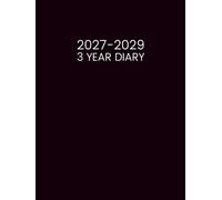 3 Year Diary 2027-2029: Month to View Planner from January 2027 to December 2029 || 36 Months Appointment Book with UK Holidays & Inspirational Quotes || Large Size - Black Cover