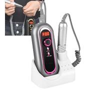 30.000 rpm recargable/plug-in taladro de clavo portátil, mini amoladora eléctrica de uñas, taladro eléctrico con cepillo de carbón, fácil de transportar, plug-in gris