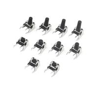 【30-10 piezas】Botón pulsador táctil momentáneo PCB 6x6, interruptor de reinicio automático de 4 pines, ángulo recto con stent de 6 x 6 x 4,3/4,5/5/6/7/7,5/8/9 mm(30PCS,6x6x4.3)