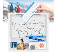 30 * 30cm Shadow Box Frame, Adventure Archive Box, Caja de Archivo de Aventura, Caja De Viaje para Recuerdos, Caja de Recuerdos de Madera con Ranura, Caja de Recuerdos de Viaje para Colección de Fotos