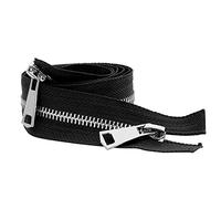 30/40/50/60/70/80cm # 5 cremallera del metal colorido Open-End doble cremallera Sliders Negro, 80cm