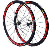 30/40/50 Mm Juego De Ruedas para Bicicleta De Carretera 700C Liberación Rápido Freno C/V Ruedas Delantera Y Trasera Llantas De Aleación De Aluminio Bujes 20H para 8-11 Velocidades(Black,30mm)