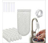 30/50/100 Uds Bolsa Algodón Filtro Grifo, Filtros Grifo Agua Fría y Caliente, Filtra Eficazmente Óxido, Limo e Impurezas para Agua del Grifo, Agua Subterránea y Agua de Manantial(50pcs)