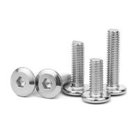 30/50100 Uds niquelado M4M5M6M8 cabeza plana biselado hexágono perno muebles férula plateada tornillo a juego(M8x16 (50 PCS))
