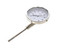 -30 a +50°C Termómetro bimetálico de acero inoxidable Gabinete de 100mm Fondo de vástago