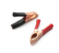 30 A para pinzas de cocodrilo, abrazaderas de cocodrilo resistentes, 70 mm, cables de prueba chapados en cobre para coche para pruebas eléctricas de batería para cables de puente (2 unidades)