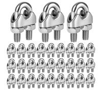 30 abrazaderas de cable de alambre M6 de 6 mm de acero inoxidable 304 engrosadas, abrazadera de cuerda para fijación de cuerdas, suspensión de toldos, tendederos, pancartas