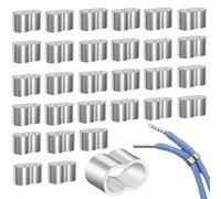 30 abrazaderas de cuerda, manguitos de presión, pinzas de presión, abrazaderas de cuerda de alambre, para usar con cuerdas de goma, adecuadas para cuerdas elásticas, cuerdas de lona (doble funda, 0,78