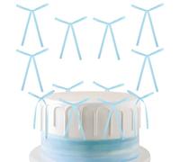 30 adornos azules para tartas, lazos azules, decoraciones de pasteles de color azul claro, decoraciones de cumpleaños, boda, aniversario, baby shower, lazos azules para envolver regalos, decoraciones