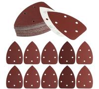 30 almohadillas de lijado multiherramienta, almohadillas de lijado triangulares para mouse de lijadora, hojas de lijado de 5 agujeros, papel de lija de grano 40 para lijadora eléctrica