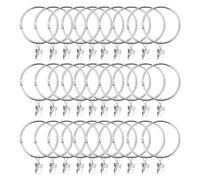 30 Anillas para Cortinas de Metal con Clips, 5cm Argollas para Cortinas de Acero Inoxidable para Colgar Cortinas, Cortinas para Puertas, Tiendas de Campaña(Plata)