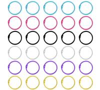 30 anillos de hojas sueltas de colores, anillos para libros de hojas sueltas, anillos de encuadernación coloridos, anillos de libros de metal, conectores de grapas, adecuados para fijar fotos,