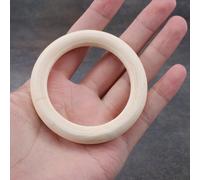 30 anillos de madera de 70 mm, círculos de madera para manualidades, macramé, adornos y bisutería.