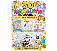 30 Animaletti da Colorare - Libro di Attività per Bambini: Con Gioco Memory, Labirinti, Trova le Differenze e Trova Quello Diverso - Activity Book per Bambini 4-7 Anni