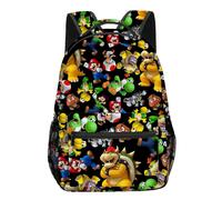 (30) Anime Super Mario Luigi Peach Bowser Koopa Yoshi Cosplay Disfraz Mochila Computadora Mochila Escolar