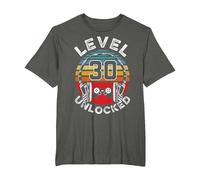 30 Años Cumpleaños Cool Gamer Level 30 Unlocked Camiseta, Hombre Tallas Grandes, Asfalto, 2X Alto