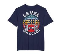30 Años Cumpleaños Cool Gamer Level 30 Unlocked Camiseta, Hombre Tallas Grandes, Azul Marino, 4X Alto