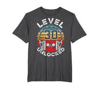 30 Años Cumpleaños Cool Gamer Level 30 Unlocked Camiseta, Hombre Tallas Grandes, Jaspeado Oscuro, 6X Alto