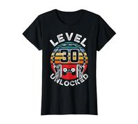 30 Años Cumpleaños Cool Gamer Level 30 Unlocked Camiseta, Mujer, Negro, L