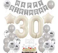 30 años cumpleaños decoración beige,30 años globo boho,Decoración cumpleaños 30 Mujer Hombre,Globos 30 años cumpleaños beige gris,Globos Cumpleãnos 30 años beige gris,Decoracion 18 Cumpleaños Mujer