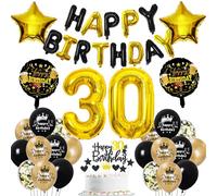 30 años cumpleaños decoración oro negro 30 Globos Hombre Mujer oro 30 cumpleaños globo oro negro decoración 30 años fiesta decoración globos 30 cumpleaños oro negro 30 años decoración tarta
