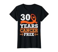 30 años de cáncer de Cinta Naranja Libre de Leucemia Guerrero sobreviviente Camiseta gráfica económica, Mujer, Negro, S