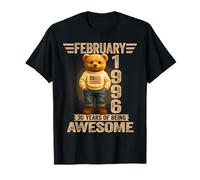 30 años febrero 1996 Oso de Peluche 30 cumpleaños Hombres Mujeres Camiseta