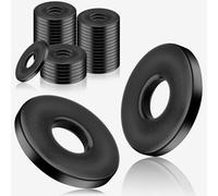 30 Arandelas M6 Negras de Acero Inoxidable DIN 9021 A2 V2A de Carrocería, Planas para Tornillos, Tuercas y Barra Roscada