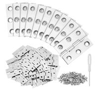 30 bisagras de acero inoxidable con 180 tornillos de 44 mm x 32 mm, bisagras plegables para puertas, ventanas, bisagras de muebles, bisagras de puerta con destornillador en cruz