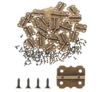 30 bisagras mini antiguas de 25 mm × 20 mm, diseño retro, pequeñas bisagras plegables de metal, bisagras pequeñas con 120 tornillos para caja de madera, joyero, gabinete