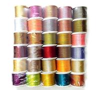30 bobinas - Art Seda trenzado con Lurex - Neem Jari Zari, bordado de costura para ganchillo tejer Joyería