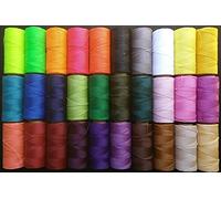 30 bobinas de hilo encerado de 1mm de grosor Linhasita 30 colores diferentes ideal para macrame, bisuteria y coser cuero, hilo de poliester Brasileño