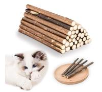 30 bocadillos naturales para gatos de madera de matataki, palo para el cuidado dental con aroma a menta para gatos, juguete masticable contra sarro y limpieza de dientes Biológico para gatos adultos y