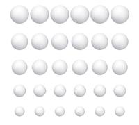 30 Bolas de Espuma Multimedida (6 de 2 cm, 2.5 cm, 3 cm, 4 cm, 5 cm) para Decoración de Bodas, Pasteles y Accesorios de Arcilla de Bricolaje