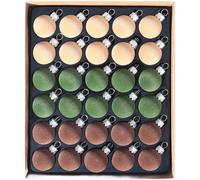 30 bolas de Navidad de plástico con terciopelo flocado, material plástico, adornos colgantes para árboles de Navidad, exhibiciones de vacaciones y proyectos de manualidades, tamaño de 3 cm (E)