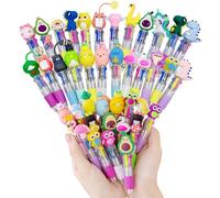 30 Bolígrafos Retráctiles 4 Colores Mini Bolígrafos colores Creativo Lindo Bolígrafo de Dibujos Animados, Bolígrafo Retráctil Material Escolar para Deberes Escuela Oficina Regalos