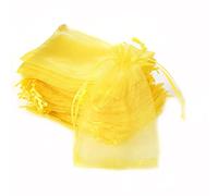30 bolsas de organza para rellenar, con cordón, para festivales, fiestas, bodas, joyas, 13 x 18 cm, color amarillo