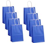 30 Bolsas de Papel Azul Real Con Asa - 15 x 8 x 21 cm - Para Regalo, Navidad, Bodas, Compras y Cumpleaños