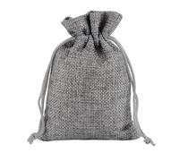 30 bolsas de yute con cordón, reutilizables, for guardar joyas, dulces y regalos Para Días Festivos,Bodas(Grey,13x18cm)