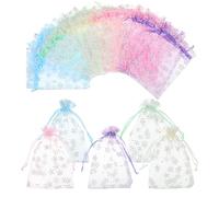 30 bolsitas de organza, flores de organza, para joyas, 15 x 10 cm, de organza, con cordón, para Navidad, bodas o fiestas