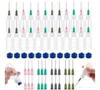 30 botellas aplicadoras de pegamento, botellas cuentagotas de plástico de 30 ml con punta de aguja roma 14ga 16ga 18ga 20ga para aplicaciones de pegamento, pintura Quilling Craft y botellas
