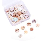 30 botones de concha natural para coser, botones de nácar, sin máquina de botones, con caja de almacenamiento transparente, botones de nácar para ropa, costura, manualidades, 12,5 y 15 mm