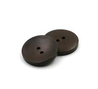 30 botones de madera natural de 30 mm hechos a mano, botones redondos de madera, 2 agujeros, para manualidades, manualidades, costura, ropa, abrigo, sombreros, bolsos, café oscuro A