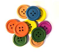 30 botones de madera premium de 20 mm (2,0 cm) multicolor redondos de colores surtidos en mezcla de colores aleatorios botones de cuatro agujeros a 1,75 mm por agujero - Botones de 4 agujeros para