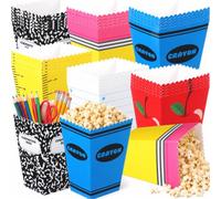 30 cajas de regalo de palomitas de maíz para el regreso a clases, cuaderno de composición, lápices de cera, cajas de regalo, para el primer día de escuela, fiestas, regalos de agradecimiento para