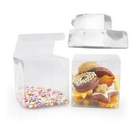 30 cajas de regalo transparentes de 8 x 8 x 8 cm de PVC transparente para dulces, chocolate, cumpleaños, bodas, recuerdos de fiesta