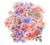 30 calcomanías holográficas de flores con purpurina para plantas naturales, impermeables, transparentes, para álbumes de recortes, diarios, postales, botellas de agua, portátiles, manualidades